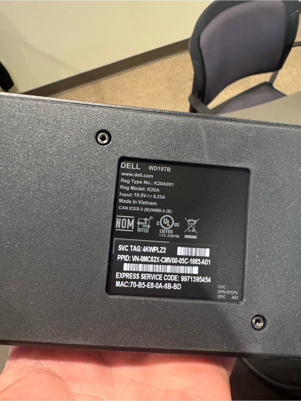 Dell WD19TB Docking Hub – Black